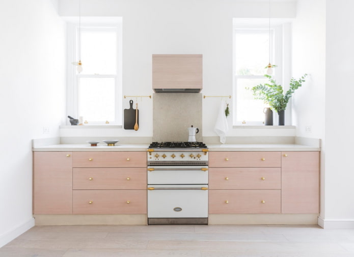 Intérieur de cuisine dans les tons roses