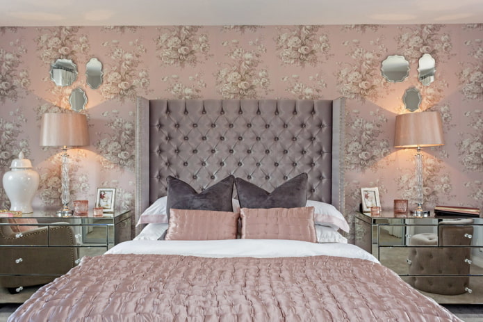 Chambre rose de style néoclassique