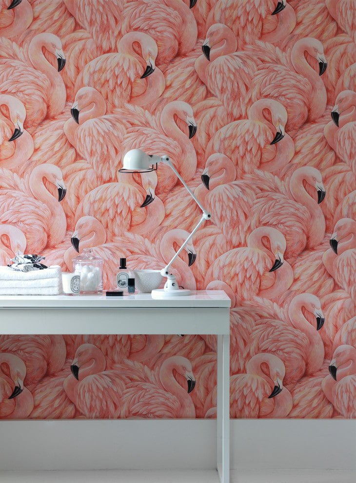 fond d'écran avec flamant rose