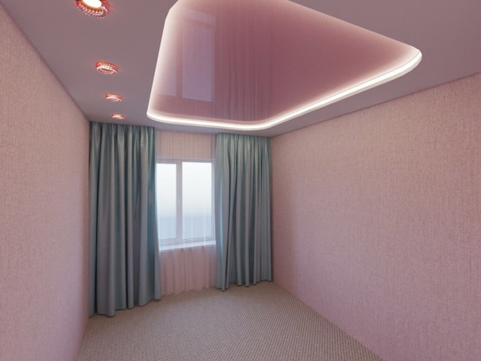 Plafond rose design avec rétroéclairage