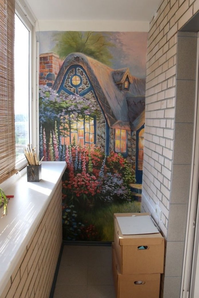 Décoration murale sur le balcon