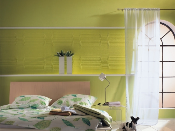 Papier peint textile vert clair