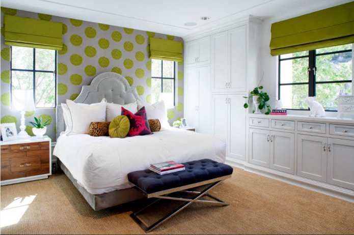 Combinaison de vert clair et de gris à l'intérieur