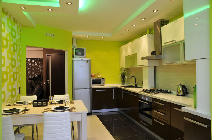 Papier peint vert salade dans la cuisine