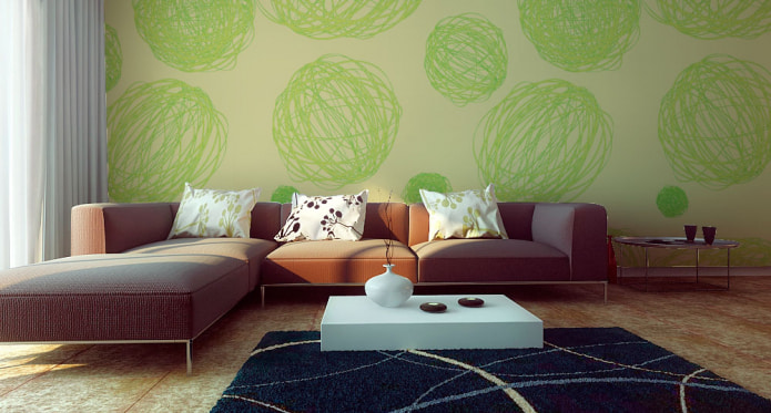 Papier peint vert clair moderne