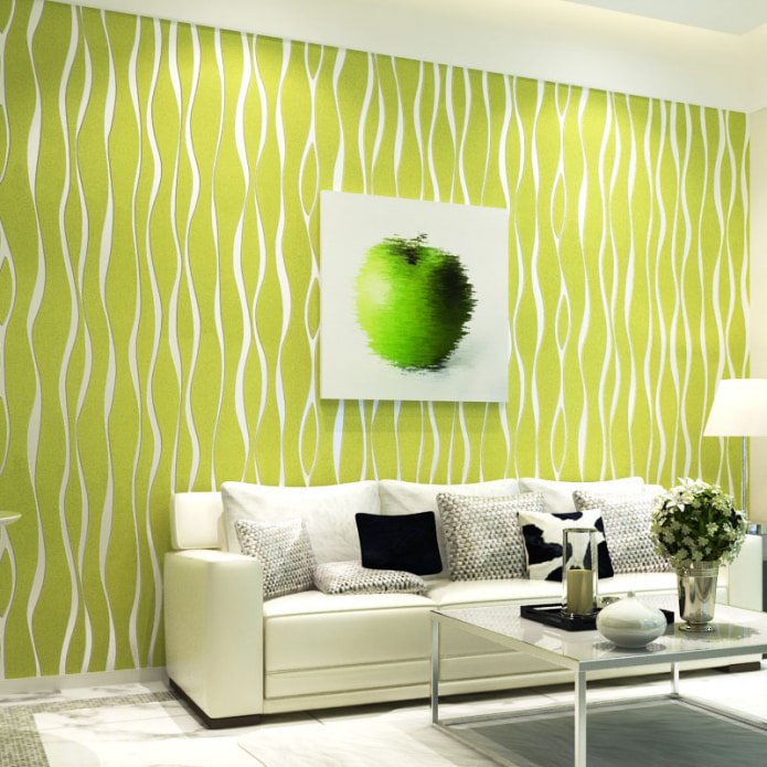 Papier peint vert salade dans le hall