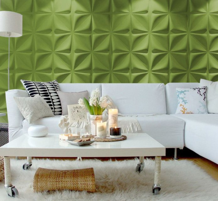 Murs vert salade dans le salon