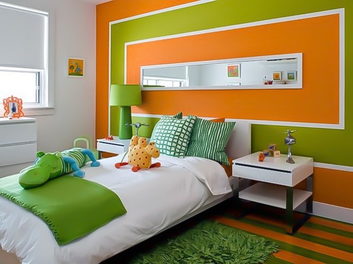 combinaison de vert clair et d'orange
