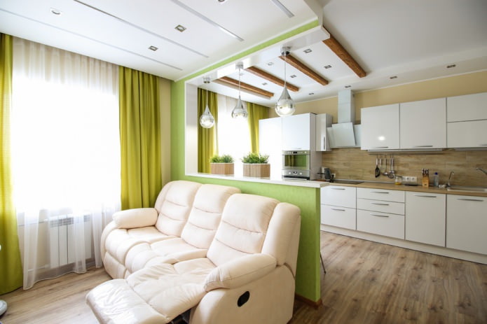 Combinaison de nuances vert clair et beige 
