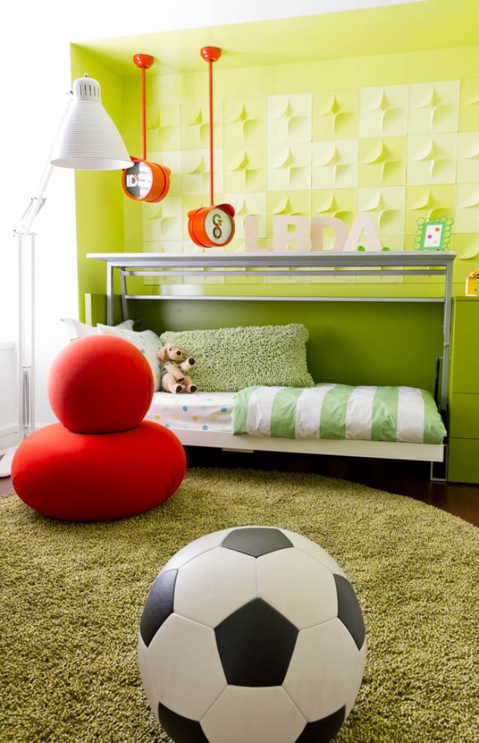 Chambre d'enfant jaune-vert
