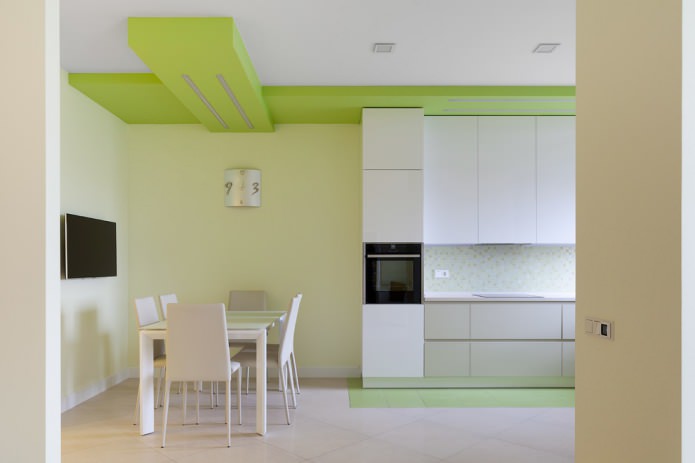 décoration de cuisine aux tons verts