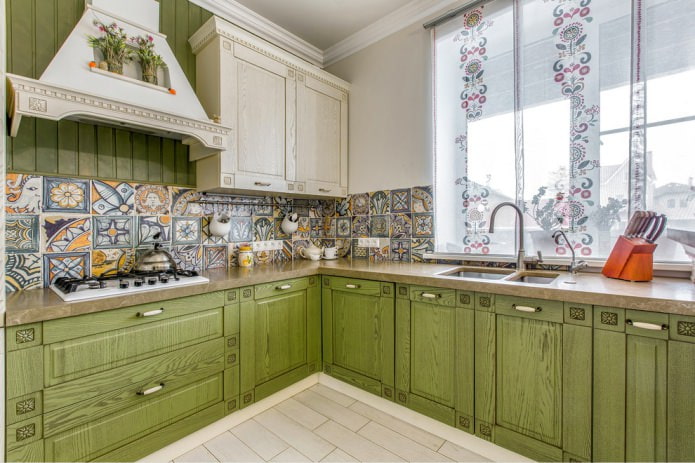 Ensemble vert salade de style campagnard