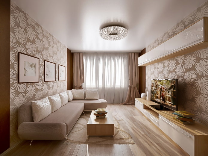 plafond satiné blanc dans le salon