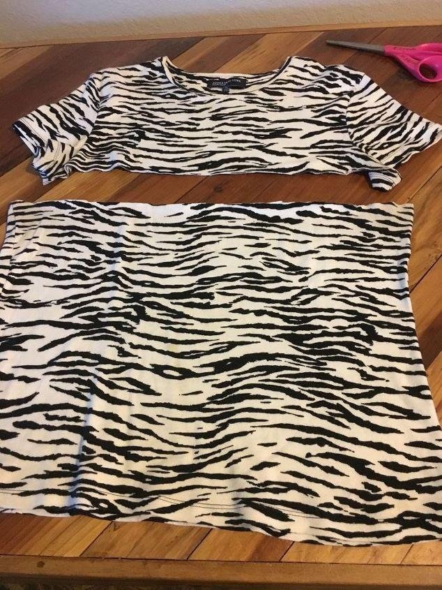 couper le haut du t-shirt