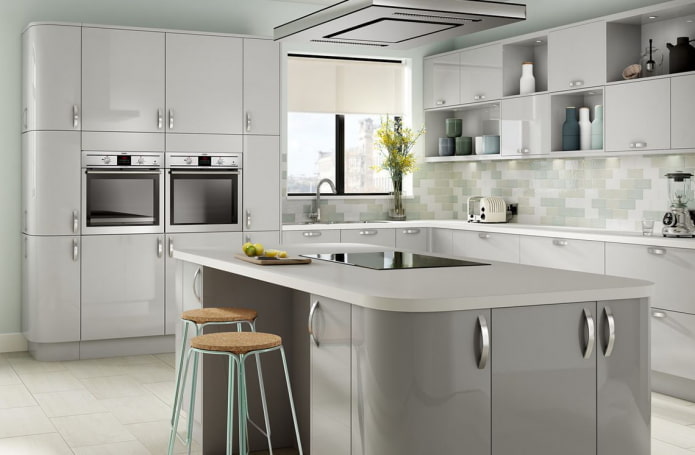 intérieur de cuisine gris clair