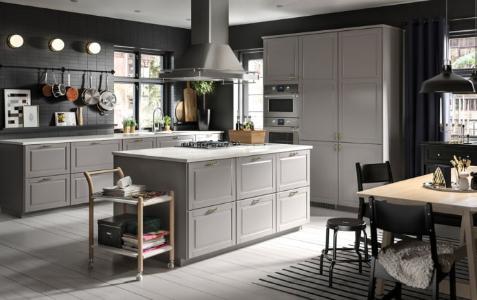 Intérieur de cuisine monochrome