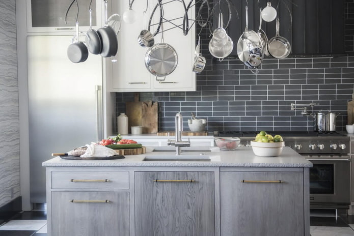 Intérieur de cuisine aux tons monochromes
