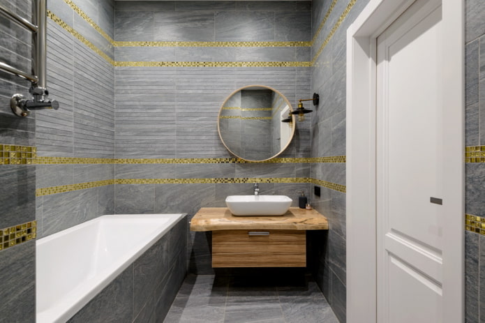 Salle de bain design en tons gris