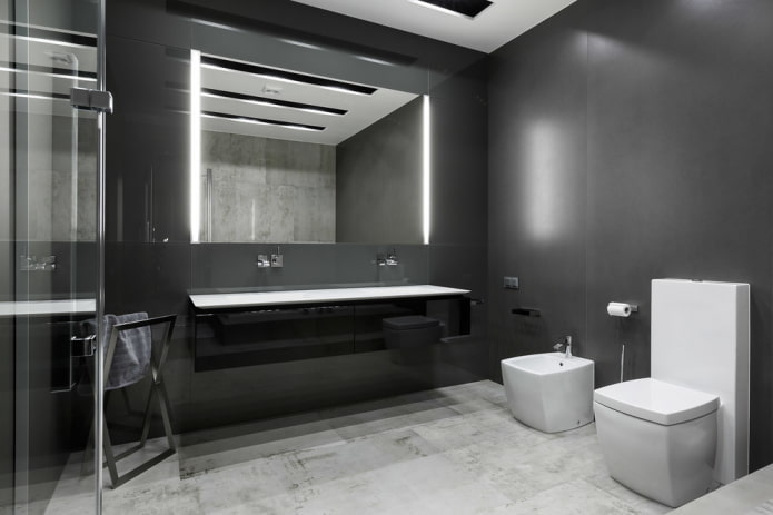 conception de salle de bain dans les tons de gris