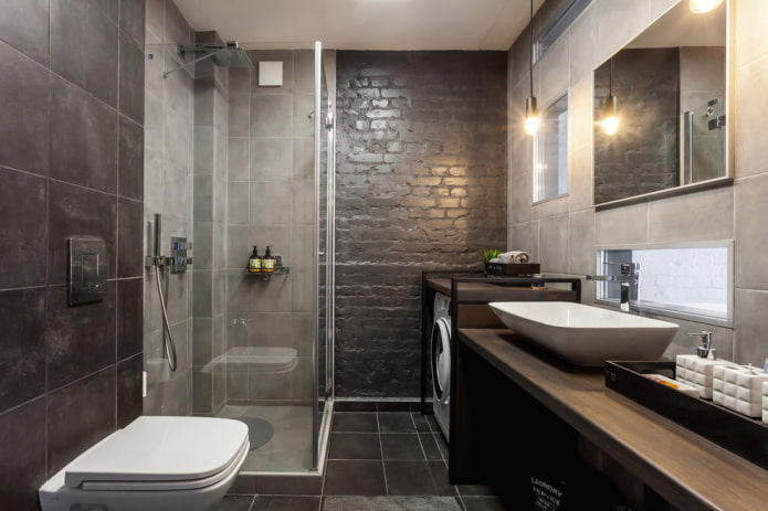 Décoration de salle de bain dans les tons gris