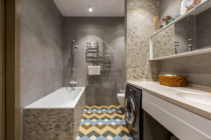 décoration de salle de bain dans les tons gris