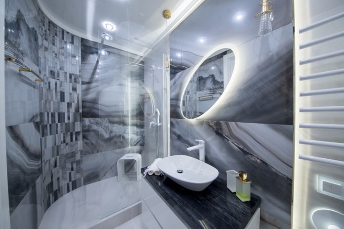 conception de salle de bain grise
