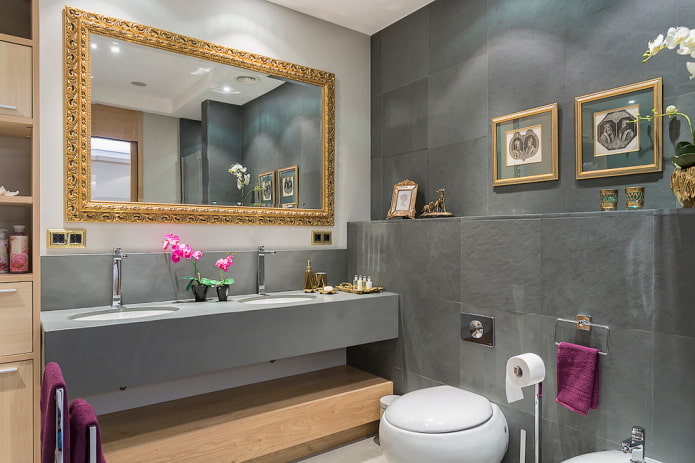 Salle de bain design en tons gris