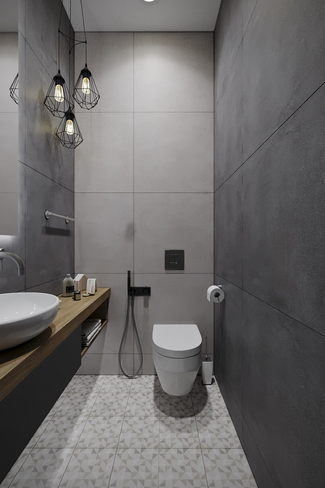 conception de toilettes dans les tons gris