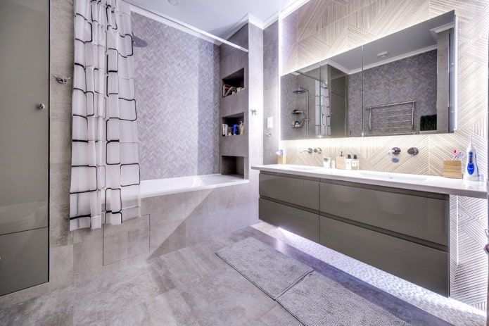 Salle de bain design en tons gris