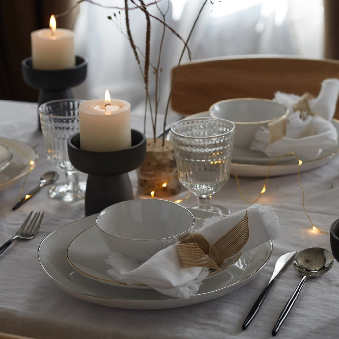 guirlande dans la mise en table