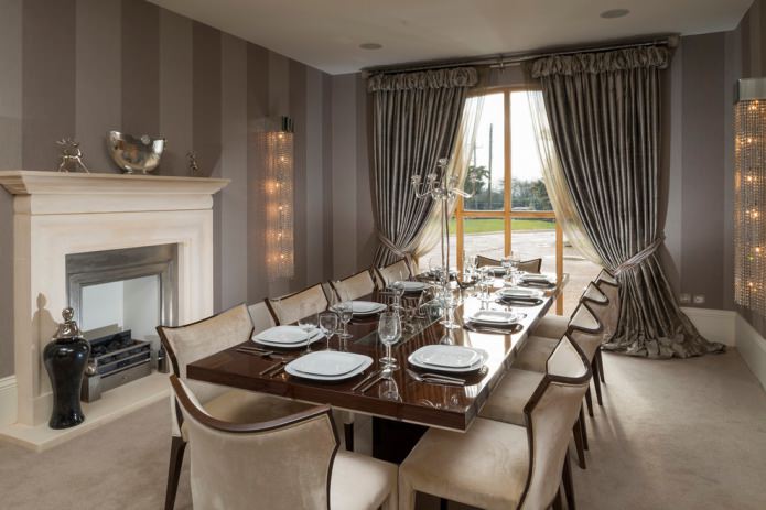 rideaux en velours gris