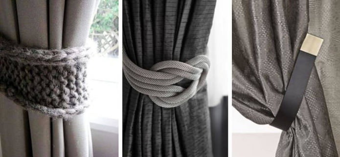 rideaux gris avec pinces