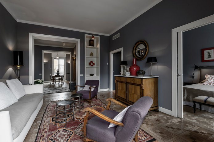 Murs gris foncé