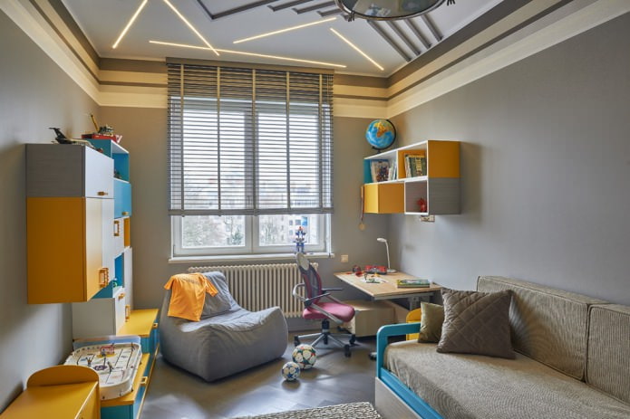 chambre d'enfant dans les tons gris
