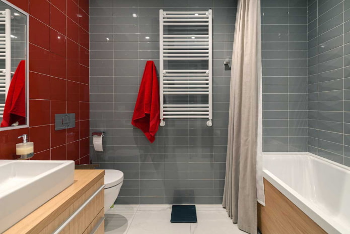 intérieur de salle de bain gris