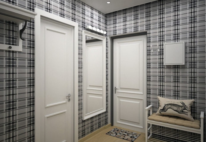 Intérieur du couloir dans les tons gris