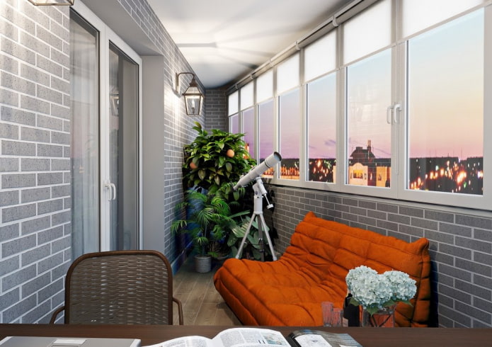 Intérieur de balcon dans les tons gris