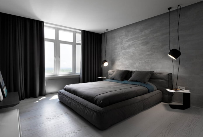 Intérieur gris dans un style minimaliste
