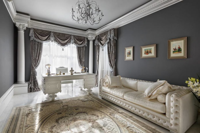Intérieur gris de style classique