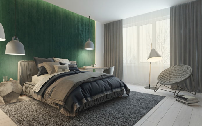 décoration intérieure dans les tons gris-vert