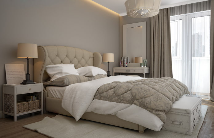 Décoration intérieure dans les tons gris et beige