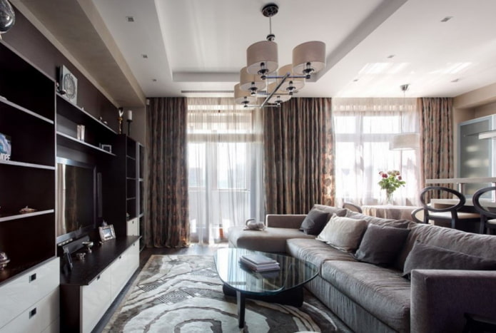 Décoration d'intérieur dans les tons gris-marron