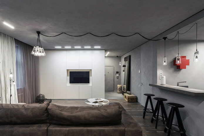 Éclairage intérieur aux tons gris