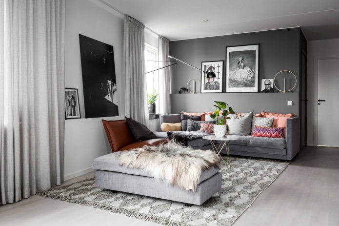 Décoration intérieure aux tons gris