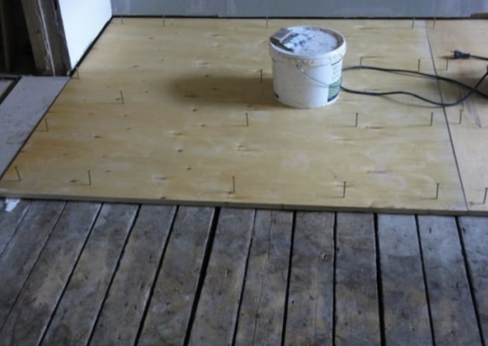 plywood on the floor
