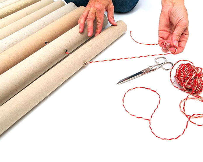 Raccordement des tuyaux avec une corde