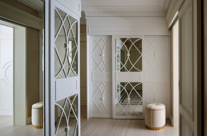 décoration des façades d'armoires coulissantes en miroir