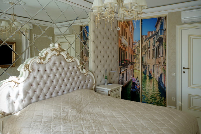 Armoire avec une façade avec impression photo dans la chambre