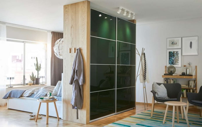 Zonage avec une armoire coulissante à l'intérieur