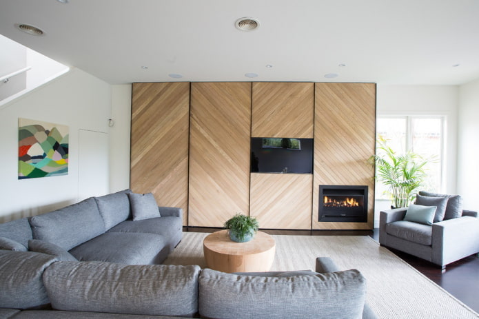Armoire effet bois minimaliste